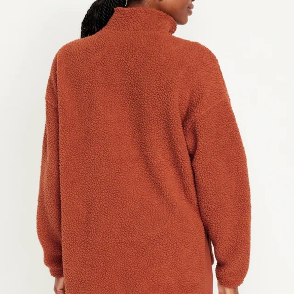 NWT OLD NAVY Step-Hem Sherpa Tunic Pullover Color: Umbria SIZE SMALL - Picture 2 of 5